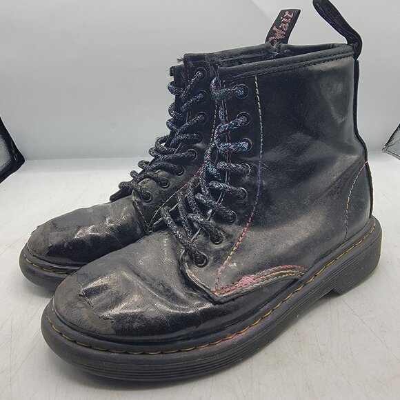 Dr Martens Doc Martens Kids Size 1 Black Sparkle Ray Boots Casual School Comfort - Picture 4 of 12